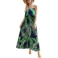 thumbnail image 2 of Robes d'Été pour Femmes Bleu et Blanc en Porcelaine Sans Bretelles Boho Maxi Longue Robe, 2 of 6