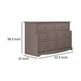 thumbnail image 5 of Stav Wide Dresser Chest with 6 Drawers, Plank Style, Gray Solid Wood, 5 of 5