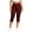 Wine, variant on Yuanlook Women's Plus Size Elastic Waist Slim Fit Capri Yoga Leggings, Soft Stretch Knit Button Slit Cuff Casual Daily Cropped Trousers L-5XL
