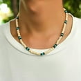 thumbnail image 4 of HOOUN Handmade Men's Wooden Beaded Surfer Necklace Simple Geometric Tribal Ethnic-5, 4 of 9
