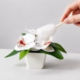 thumbnail image 5 of Dvumao Home Decor, Artificial Phalaenopsis Orchid Potted Plants Set With 7 Flowers Home Decor Orchid Wedding Fake Flower Set Ornament Decoration, 5 of 8