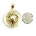 thumbnail image 3 of 10k yellow gold round globe planet earth world map pendant 2 sides 3D gift 11.7g, 3 of 12