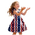 thumbnail image 6 of Xudanell Toddler Girls Dress 4th of July Straps Dresses American Stars Striped Sundress Independence Day Patriotic Outfits (Red, 4-5 Years), 6 of 6