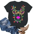 thumbnail image 4 of larppty Christmas Shirts for Women 2025,Christmas Reindeer Print Xmas Holiday Tees Cute Graphic Short Sleeve Tops (Dark Gray, XXL), 4 of 6