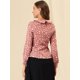 thumbnail image 5 of Blusa Cuello Manga Larga Volantes Parte Superior Rojo T S, 5 of 6