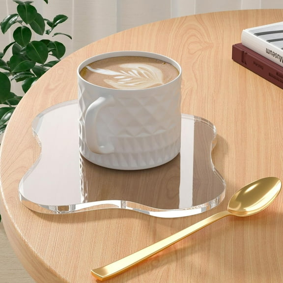 Irregular Bar Drink Coaster, Acrylic Coaster Decorative Plates, Clear Cloud Shape Coffee Cup Coaster, Perfect for Tabletop Protection and Accessories Display