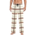 thumbnail image 7 of FORMRS Mens Pajama Pants with Pockets Cotton Sleepwear Lounge Bottoms Sizes S-2XL, Cream Plaid, 7 of 7