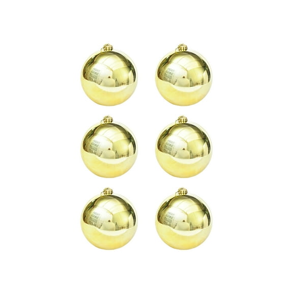 Mecorevxz 6Pcs Gold Christmas Hanging Balls Christmas Shatterproof Ornaments for Party Christmas Tree Decor,2.36inch