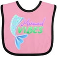 thumbnail image 3 of Inktastic Mermaid Vibes- mermaid tail Girls Baby Bib, 3 of 4