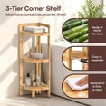 thumbnail image 3 of 2026 New Bamboo Standing Shelf 3 Tier Corner Shelf Stand Free-Standing Shelf Units Triangular Curved Corner Shelf Stand for Space-Saaving Display Ideal for Bathroom/Kitchen/Living Room Storage, 3 of 9