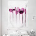 thumbnail image 1 of Wine Tapestry, Conceptual Collage Artwork with Paper Textured Party Glasses Alcohol Drink Print, Wall Hanging for Bedroom Living Room Dorm Decor, 60W X 80L Inches, Fuchsia Purple, by Ambesonne, 1 of 2