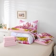 thumbnail image 6 of Homewish Pink Castle Bedding Comforter Set 7pcs for Teens Adults Female,Dreamy Princess Queen Bedding Sets Super Cozy,Spring Garden Flowers Queen Sheet Sets,Super Cozy Room Decor,Reversible, 6 of 8
