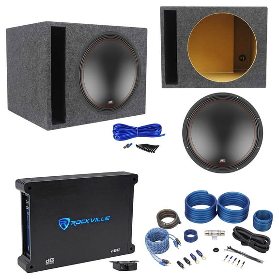 MTX 5515-44 15" 800w Subwoofer Vented Sub Box Enclosure Mono Amplifier Amp Kit