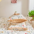 thumbnail image 6 of Move Over White Flowers Bedding Sets King Ball Fringe Pattern Lightweight Microfiber Botanical Duvet Cover Set No Filling, 6 of 9