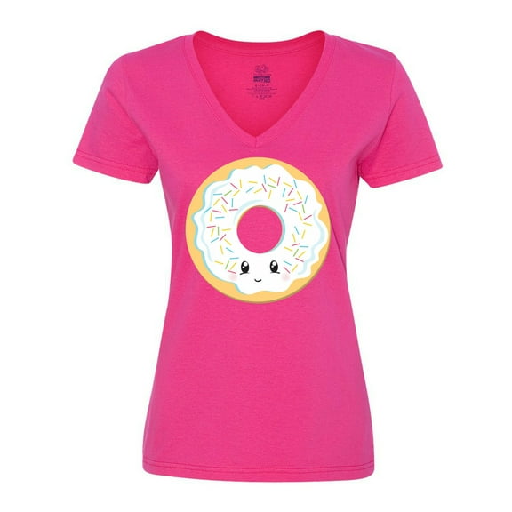 Inktastic White Donut Women's V-Neck T-Shirt