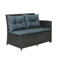 thumbnail image 5 of 6 Piece Outdoor Wicker Sets, Rattan Wicker Patio Furniture with Loveseat Sofa, Ottoman, Tempered Glass Dining Table, All-Weather Patio Dining Set with Cushions for Backyard, Garden, L4873, 5 of 9