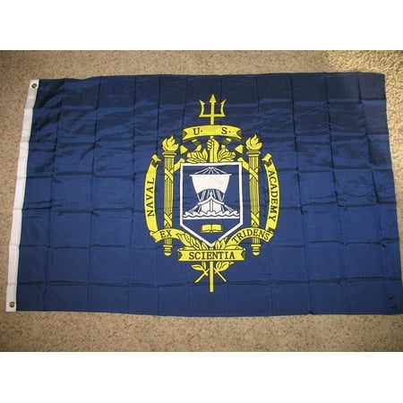 Banners Navy 3X5 Us Naval Academy Flag 3'X5' Banner Brass Grommets (Licensed By Navy), Size: 3'x5' By Decorative Flag,USA ()