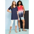 thumbnail image 2 of Roaman's Women's Plus Size Ultimate Rhinestone V Neck Tunic, 2 of 2