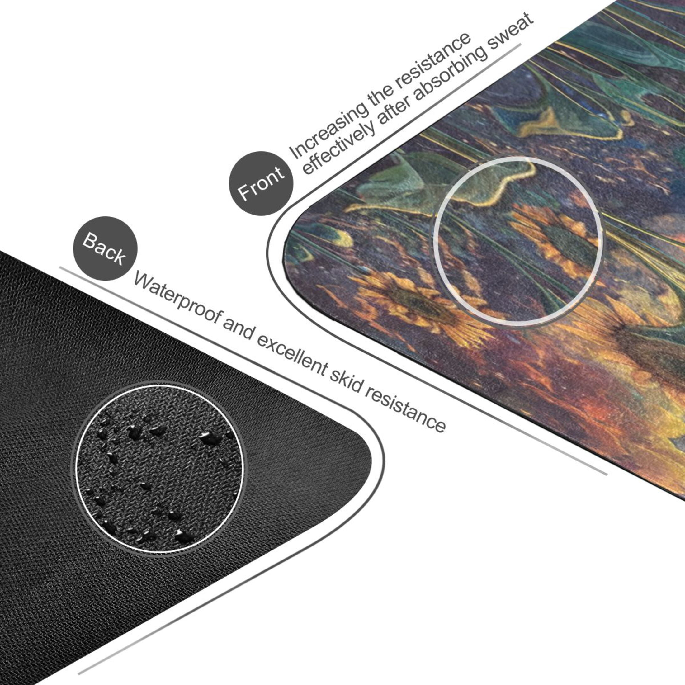 BZSMCE Yoga Mat Women Sunflowers under A Cosmic Sky Fitness Mat
