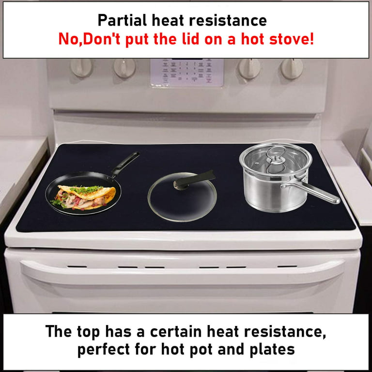 Stove Top Covers for Electric Stove, Extra Thick Natural Rubber Glass Top  Protector,Prevents Scratching, Expands Usable Space (28.5x20.5 Inch, Black)  by PAKASEPT 