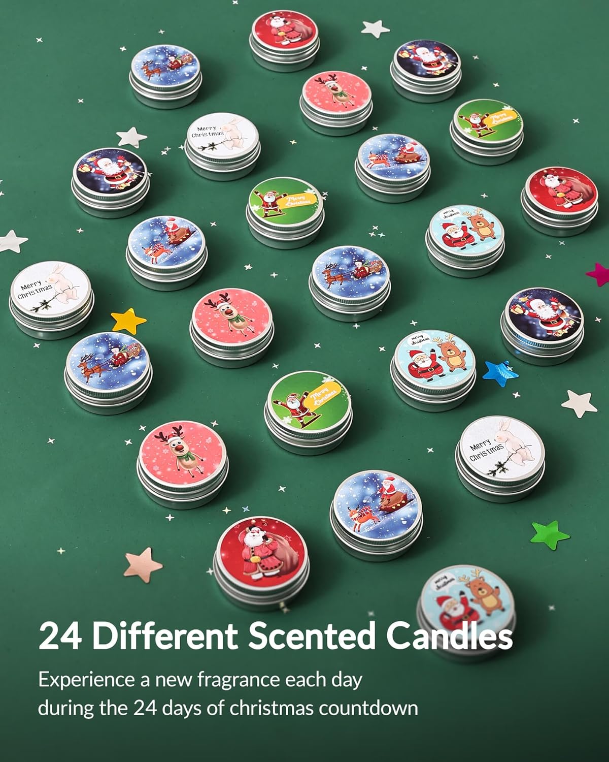 Calendrier De L'Avent 2025 Bougies Parfumées - 24 Bougies Cire De Soja | Coffret Cadeau Femme, Maman, Amie