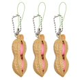 thumbnail image 2 of Sensory Squeeze Toys, Relaxation Toys, Metal Squeeze Toys, Squeeze Toys for Relaxation, 3 in Peanut, Bag Chain Charm, Workplace Use, Tan Pink, 3 Pc, 2 of 7