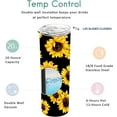 thumbnail image 3 of Sunflower Skinny Tumblers with Lids and Straws, Stainless Steel Vacuum Insulated Double Wall Travel Tumbler Cups 20 OZ for Coffee, Beverages, Tea, 3 of 6