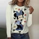 thumbnail image 1 of 2023 Women's O-neck New T-shirt Disney Mickey Mouse Print Top Spring Autumn Long-sleeved Casual Loose Vintage Women's T-shirtXXL Gao Jinjia LED, 1 of 2