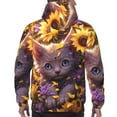 thumbnail image 7 of Rateoe Sunshine Cute Cat Sunflower Pattern Mens Hoodie, Pullover Hooded Sweatshirt, Kangaroo Pocket Hoodie Ideal for Daily Wear, Travel and Home-3X-Large, 7 of 7