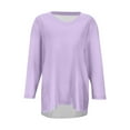 thumbnail image 3 of MHFRRA Women's Casual V-Neck Point Sleeve Slim Fit Long Sleeve Top Solid Color Tee Shirt for Everyday Comfort and Style, 3 of 4
