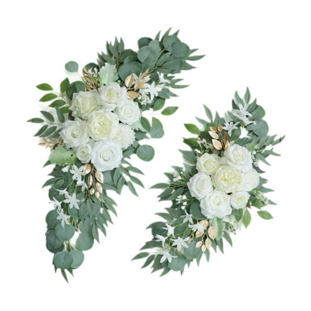 Fondo de flores para arco de boda, decoración de centro de mesa, corona de arco de boda, telón de fondo Floral para pared de recepción, adorno de