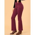 thumbnail image 3 of Pantalones Acampanados De Pana Vintage Para Mujer Pantalones Elásticos De Cintura Alta Con Parte Inferior De Campana Borgoña XS, 3 of 5