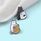 thumbnail image 2 of Cute Black White Cat-Enamel Fish Brooch of Cartoon Animals, 2 of 5