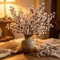 thumbnail image 4 of Ramo de flores de seda artificiales con flores de ciruelo y paniculata | Centro de mesa floral artificial realista con tallos flexibles, 4 of 6