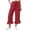Red, variant on Gfyviroh Comfy Women's Capri Pants Ruffle Hem Flowy Wide Leg Capris Casual Lightweight Drawstring Pants with Pockets