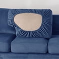 thumbnail image 6 of JIAN YA NA Stretch Velvet Sofa Cover with Separate Cushion Slipcover (Deep Blue, 2 Seater-5 Pieces), 6 of 12