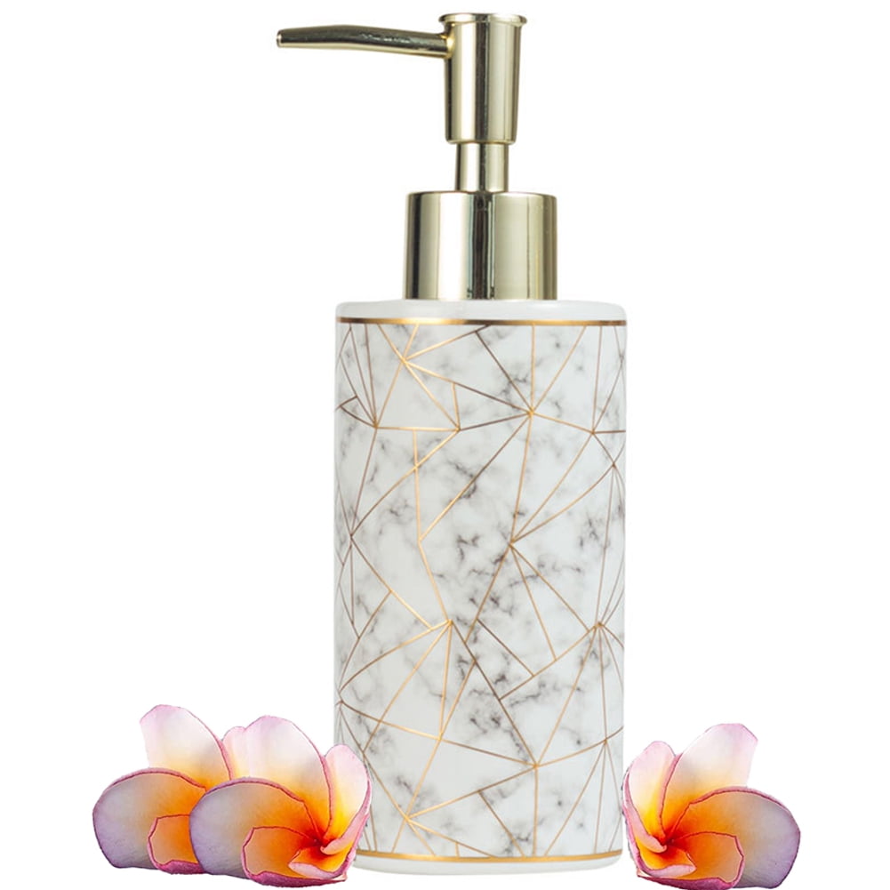 Visland Ceramic Soap Dispenser,Modern Hand Countertop Soap Dispensers Pump Bottle Liquid Soap Dispenser for Bathroom Kitchen,11oz