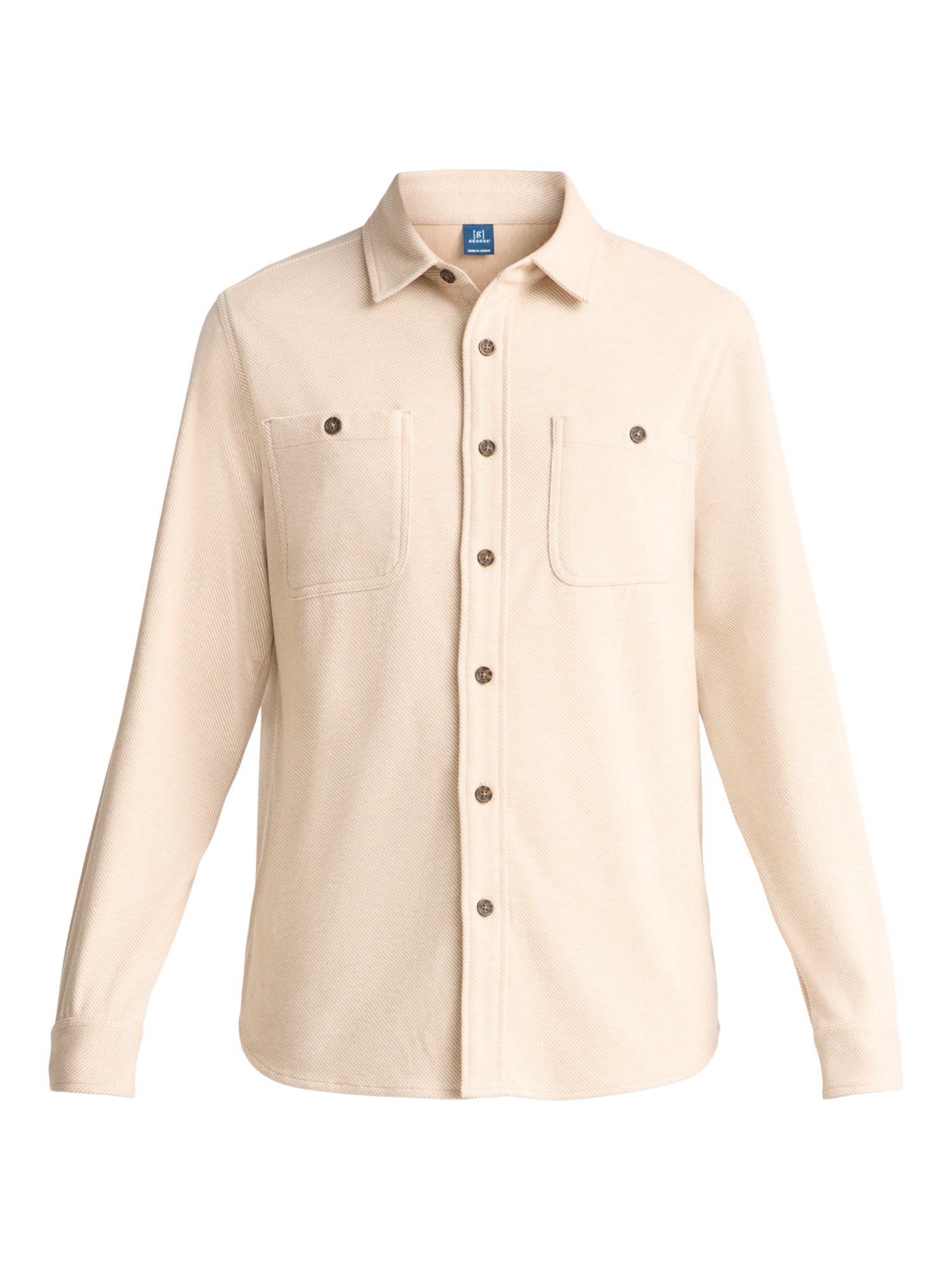 George Men's and Big Men's Brushed Knit Button Down Shirt, Sizes S-3XL
