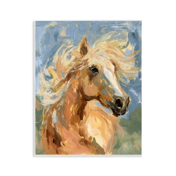 Stupell Industries Horse with Tousled Mane Animals Painting Unframed Art Print Wall Art, 11 x 14
