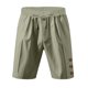 thumbnail image 5 of pstuiky Pantalones cortos cargo para hombre, Pantalones cortos de lino con cintura elástica y botones de color liso para hombre, versátiles y a la moda. Pantalones cortos de baloncesto, 5 of 9