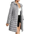 thumbnail image 5 of Yangnuo Womens Fashion Casual Warm Hooded Puffer Jackets 2025 Womens Size Solid Ladies Coats Long Sleeve Parkas Tops Zipper Button Blouses Hooded Jacket, 5 of 6