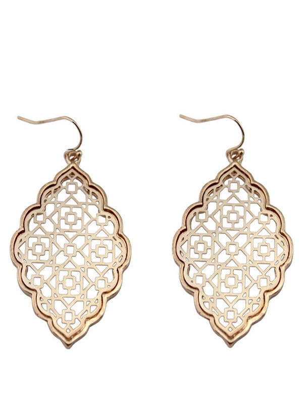 Moroccan Style Gold Earrings Artisan Tribal Boho Ethnic Bohemian Mandala