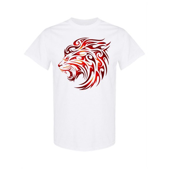 Tribal Style Lion Tattoo T-Shirt Men -Image by Shutterstock, Male x-Large