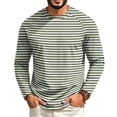 thumbnail image 3 of Mfakffe Men's Striped T-Shirt Long Sleeves Round Neck Basic | Spring Fall, Lightweight Fabric, Soft, Regular Fit, Casual Style, 3 of 5