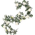 thumbnail image 1 of Guirnalda de eucalipto artificial con rosas para decoración interior y exterior Afortunado  Sencillez, 1 of 4