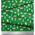 thumbnail image 3 of Soimoi Green Georgette Viscose Fabric Crystals & Stripe Print Sewing Fabric BTY 42 Inch Wide, 3 of 3