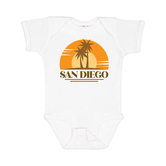 Inktastic San Diego California Retro Sunset Boys or Girls Baby Bodysuit