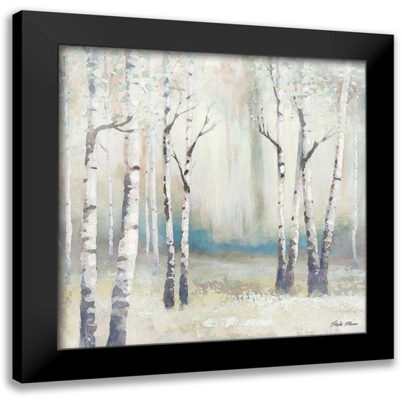 Marcon, Michael 12x12 Black Modern Framed Museum Art Print Titled - Watercolor December Birch I