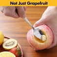 thumbnail image 6 of Duslogis Grapefruit Spoons Serrated Edge Grapefruit Knife Stainless Steel Grapefruit Utensil Tool Dessert Spoons for Citrus Lemon Kiwi Salads Melon Lime Pitaya Apple Fruit Puree (Silver), 6 of 7