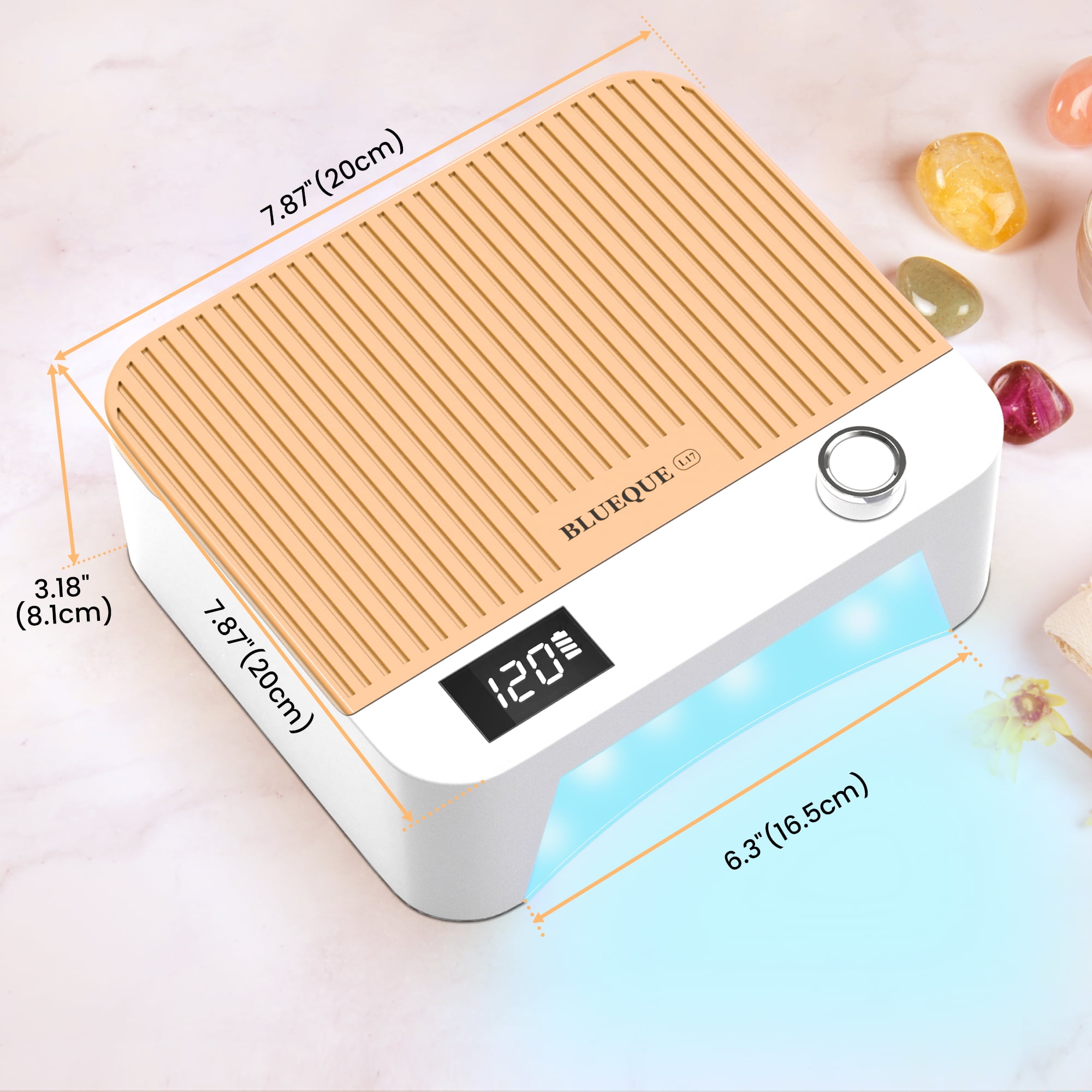 Cordless UV LED Nail Lamp, 60W Rechargeable Nail Dryer Gel Polish Light, Intelligent Auto Sensor LCD Display Nail Lamp  With 4 Timer Setting